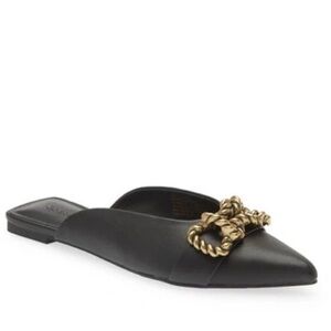 Open Edit Kyla Flat Mule in Black Size 7